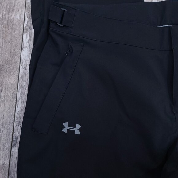 Under Armour UA Pants Womens Large Black Storm Rain Windproof Ankle Zip Snaps - Picture 4 of 9